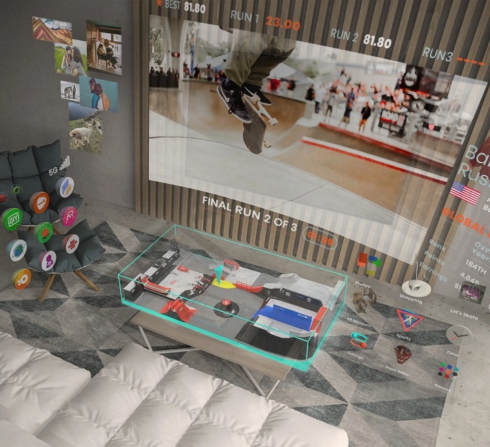 Une visualisation fournie par Nreal de son système Nebula