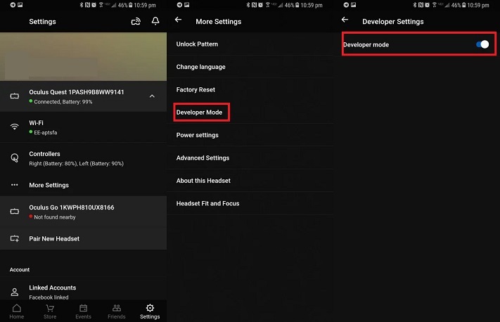 Activer mode développeur