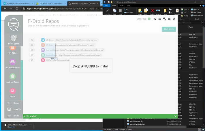 apk téléchargés SideQuest
