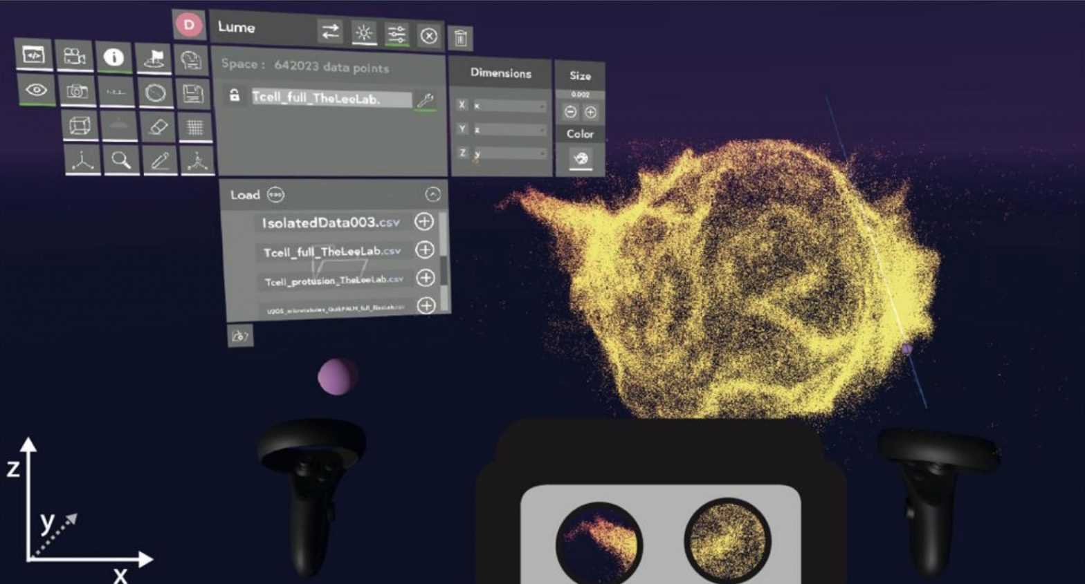 marcher dans les cellules avec vLume