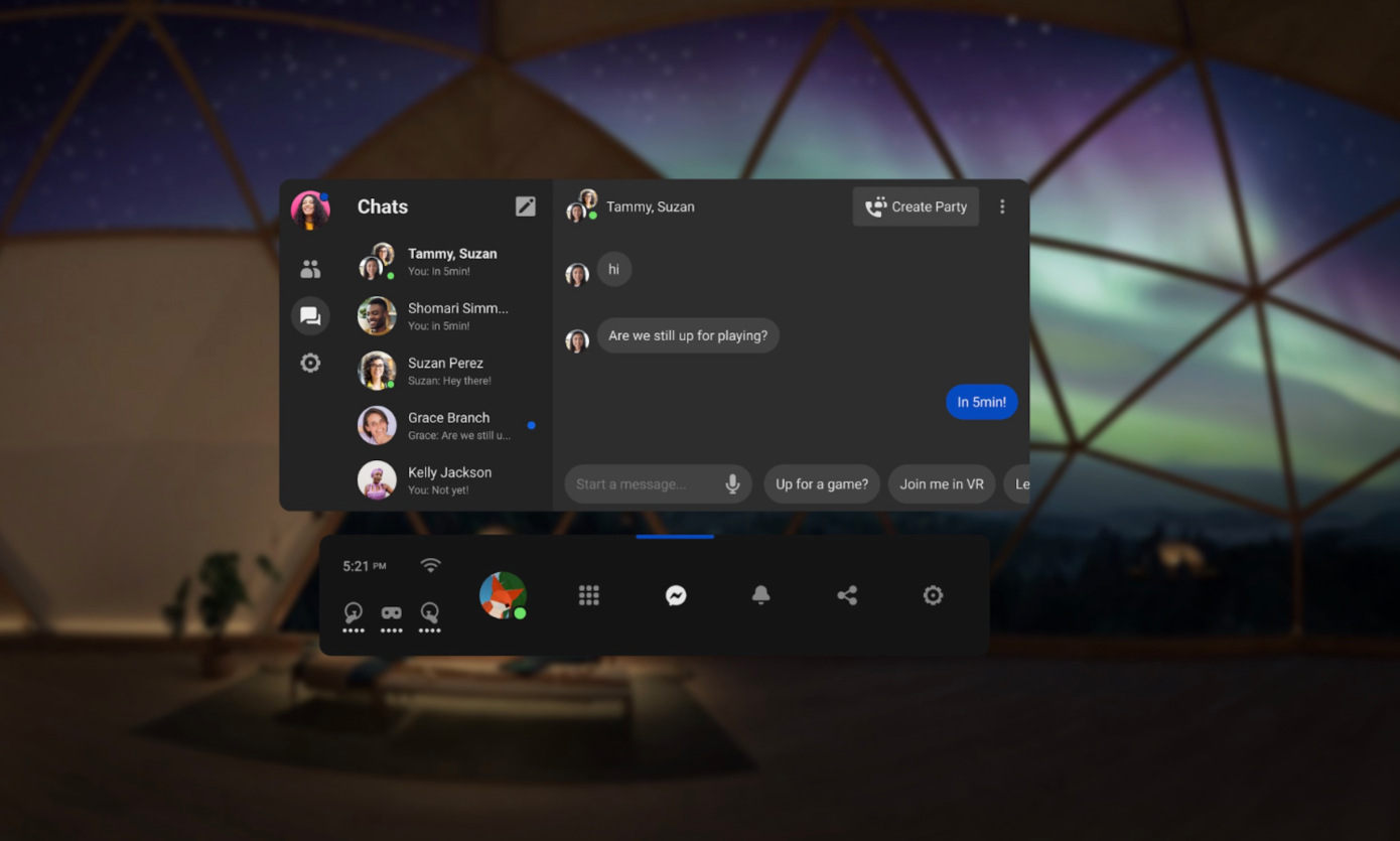 Facebook Messenger débarque sur Oculus Quest/Quest2