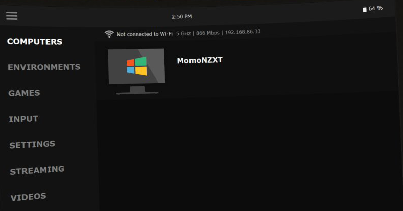 Liste des ordinateurs exécutant Virtual Desktop Streamer