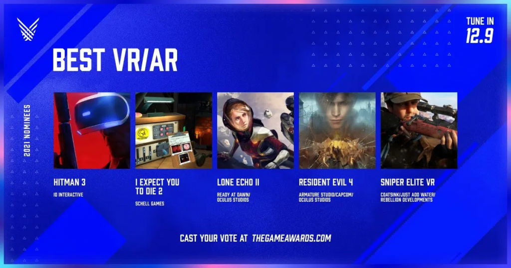 Hitman 3, Resident Evil 4 et bien d'autres nominations aux Game Awards VR 