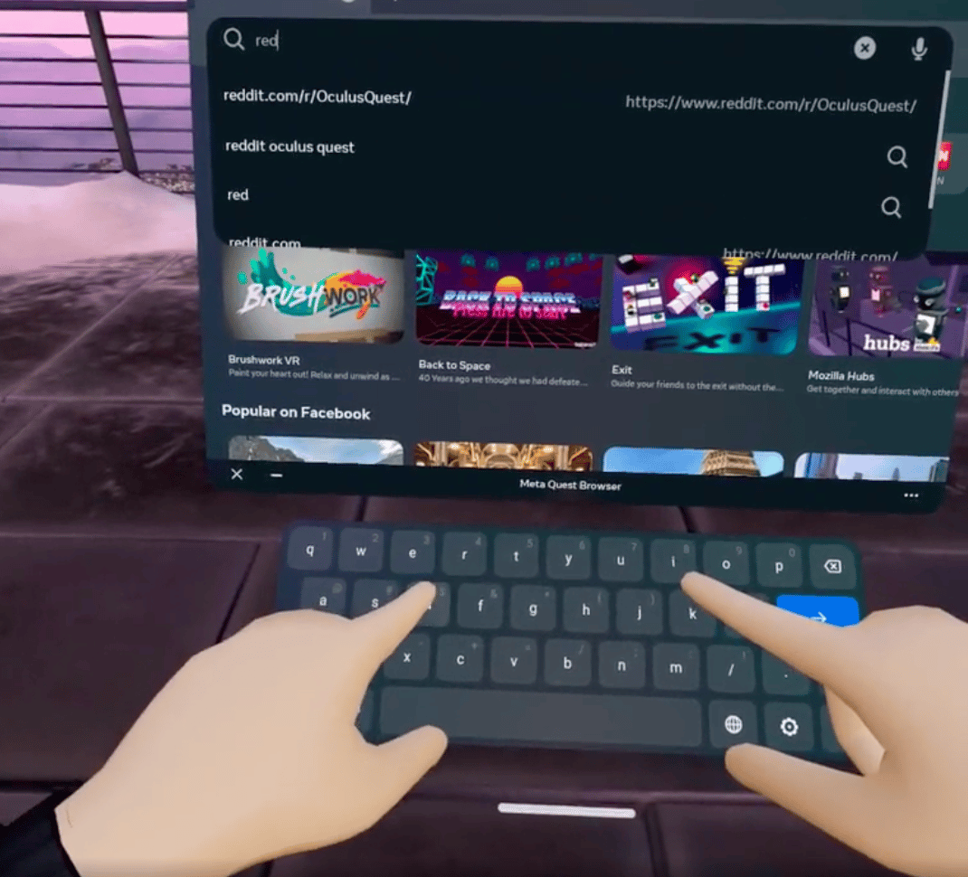 Meta ajoute des panneaux de menus tactiles directs au Quest dans la mise à jour PTC v50