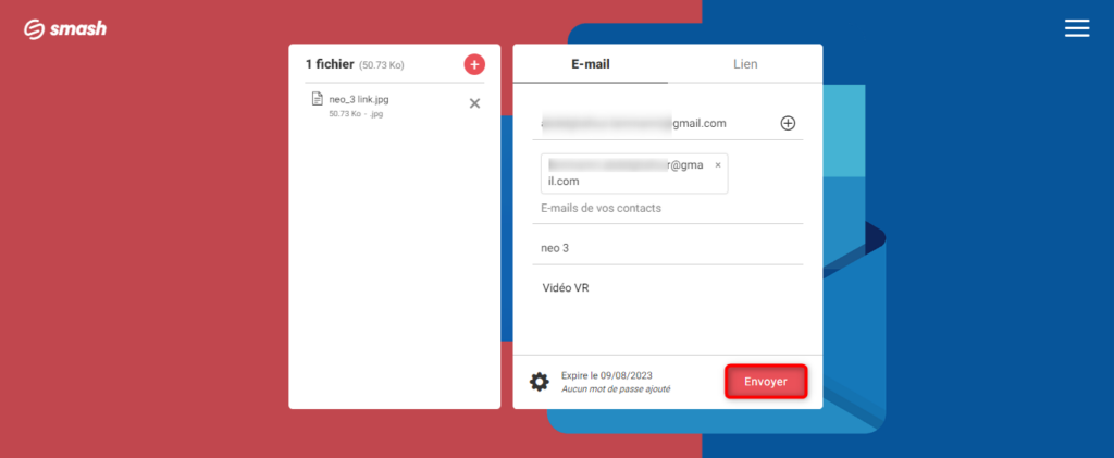 Envoyer via Smash